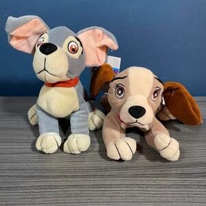Vintage‎ 1990s Disney Store Lady and the Tramp Mini Bean Bag Plush Set w/ Tags